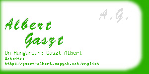 albert gaszt business card